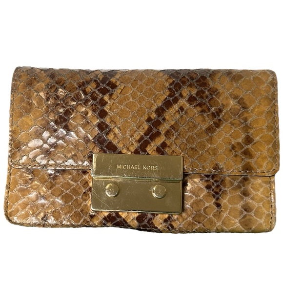 Michael Kors Brown Snake Print Purse - Picture 1 of 6